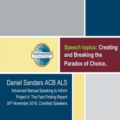 Speech Topics: Creating and Breaking the Paradox of Choice