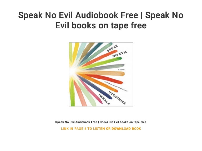 Speak No Evil Audiobook Free Speak No Evil Books On Tape Free
