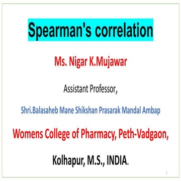 Spearman's correlation,Formula,Advantages,