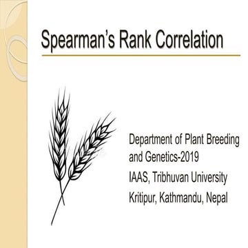 Spearman’s rank correlation (1)
