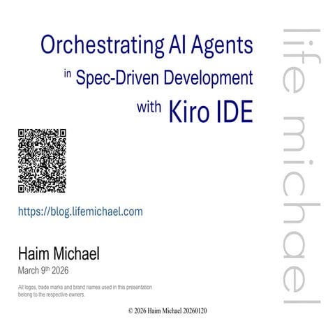 Orchestrating AI Agents in Spec-Driven Development with Kiro IDE | PDF