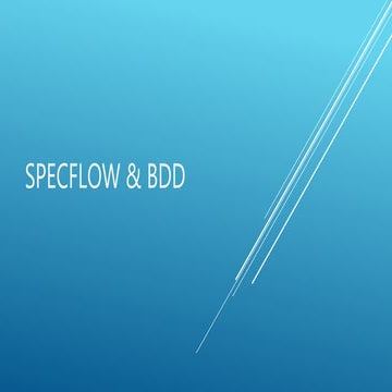 Specflow &amp; bdd