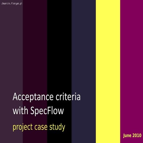 Acceptance Criteria with SpecFlow