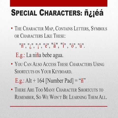 Special Characters
