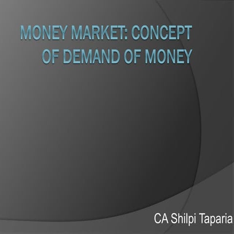 Money Market: Demand for Money