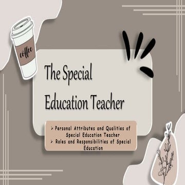 Role of the Special Education Teacher in an Inclusive SchoolREPORT Prof ...