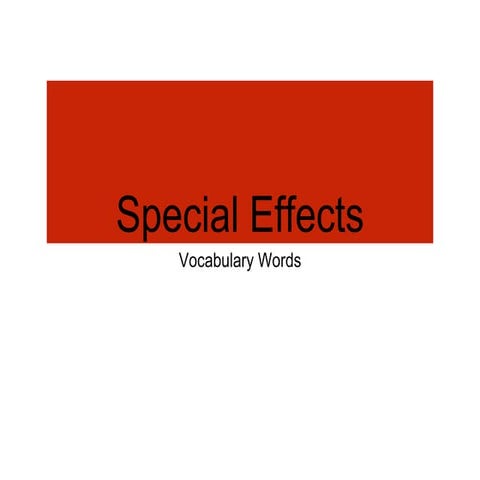 Special effects vocabulary