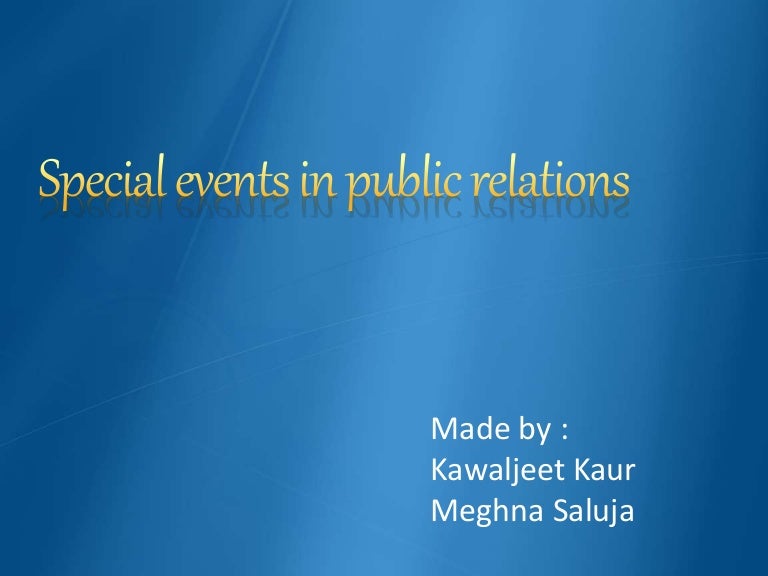 Special events in public relations