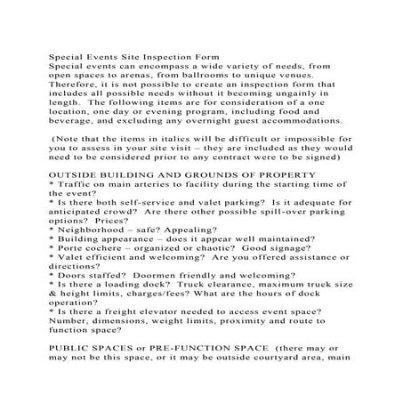 Special Events Site Inspection FormSpecial events can encompass .docx