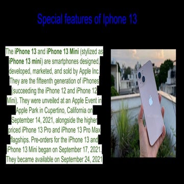 Special features of iphone 13