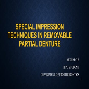 special impression in RPD IN PROSTHODONTICS