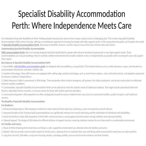 What Is SDA Housing? A Complete Guide to Specialist Disability ...