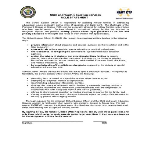 Special needs slo role statement | DOCX