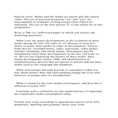 Special notes Media and the media are plural and take plural verb.docx