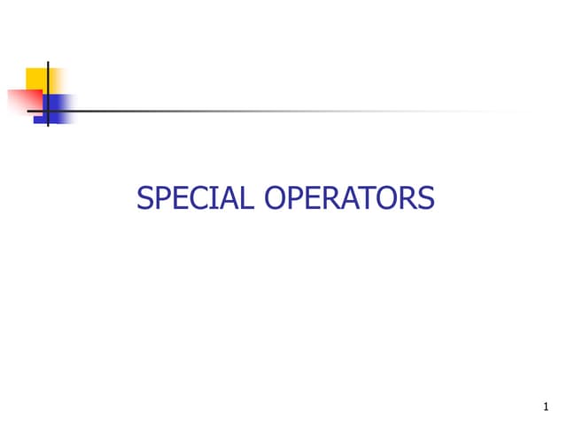 Special operators in Database
