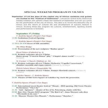 Special programme vilnius