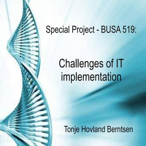 Special Project, Challenges of IT Implementation