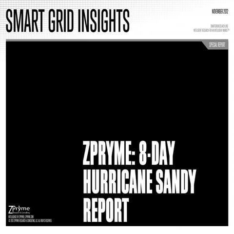 [Smart Grid Market Research] 8-Day Hurricane Sandy Report- Zpryme Smart Grid Insights
