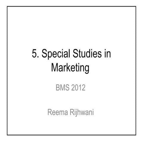 Special studies in marketing 5