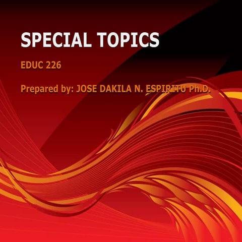 Special topics syllabus presentation