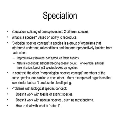 Speciation