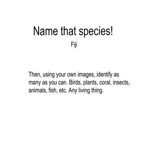 Name that species