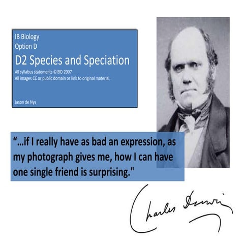 IB Biology Option D.2: Species and speciation