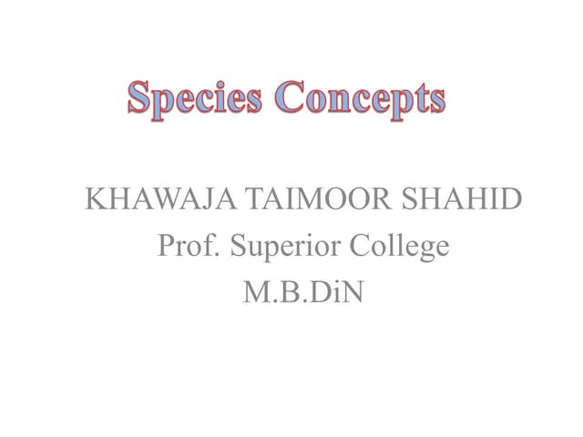 Species concept