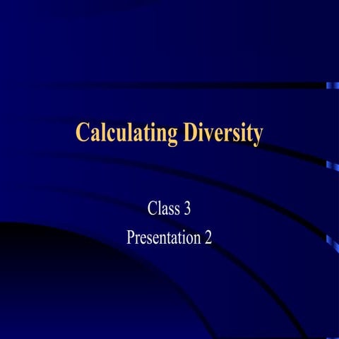 Species Diversity Concepts