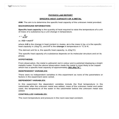 Specific heat-capacity-of-an-unknown-metal