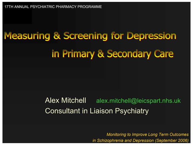 APPP07 - Specific Symptom Screening for Depression (Sept 2007)