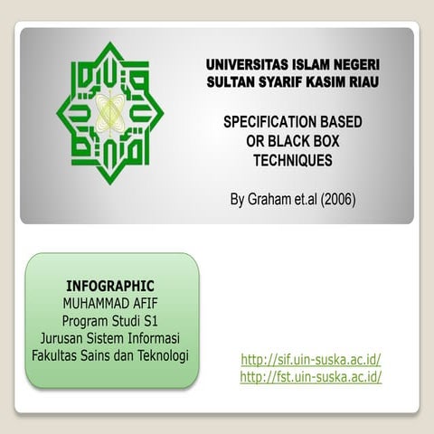 Specification based or black box techniques