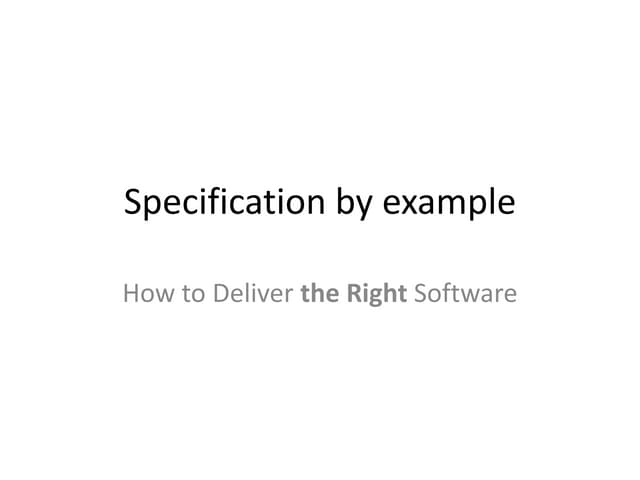 Specification by example