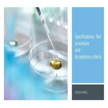 Specification: Test procedure and acceptance criteria