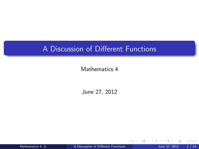 Specific function examples