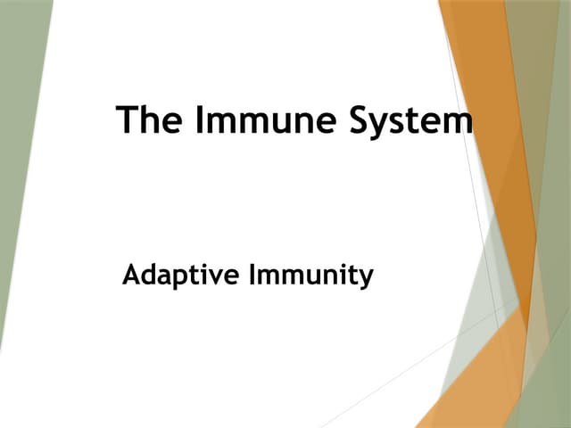 Specific Immunity - Adaptive Immunity - Nursing