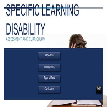Specific learning disability Assessment and Curriculum