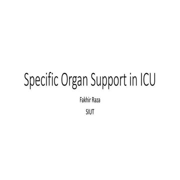 Specific organ support in icu