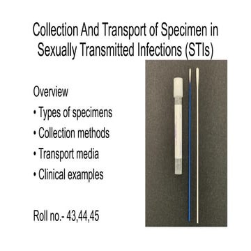Comprehensive Guide to Specimen Collection and Transport in Sexually ...