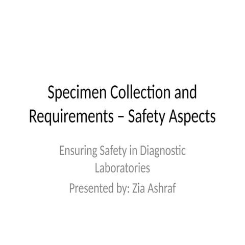 laboratory specimen management and sample integrity | PPTX