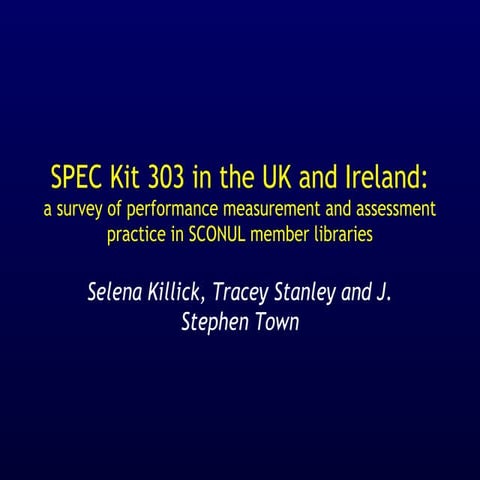 SPEC Kit 303 in the UK and Ireland: 
