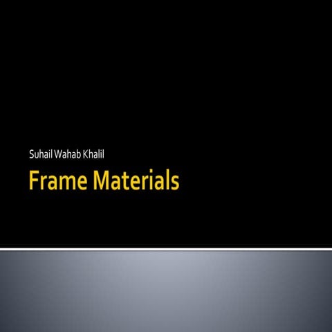 Spectacle frame materials