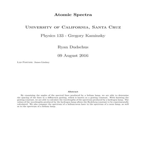 Atomic Spectra