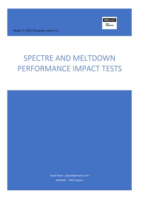 Spectre meltdown performance_tests - v0.3