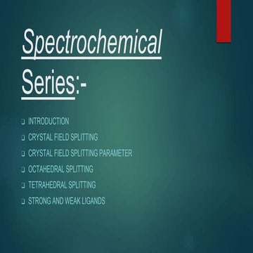 Spectrochemical series
