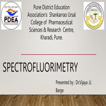 SPECTROFLUORIMETRY.pptx instrumentation, principle