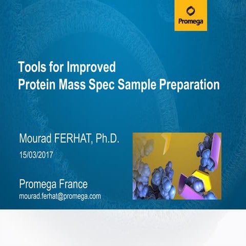 Tools for improved Protein Mass Spec Sample preparation by Promega