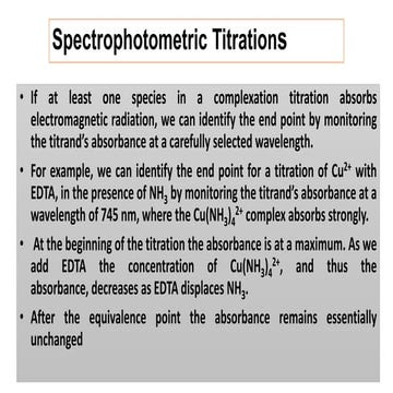 Spectrophotometric titrations