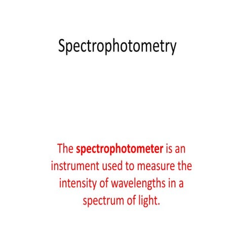 Spectrophotometry 