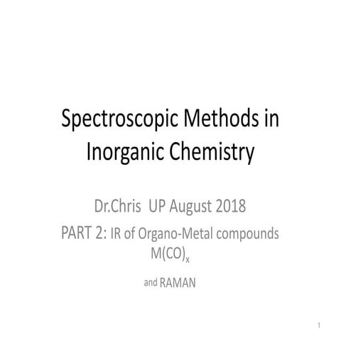 Spectroscopic methods IR part 2
